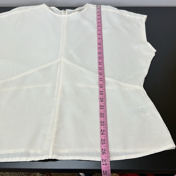 Everlane The Drape Top in Butterlite Bone 100% Tencel Cap Sleeve Zip Back 14 - Picture 12 of 15